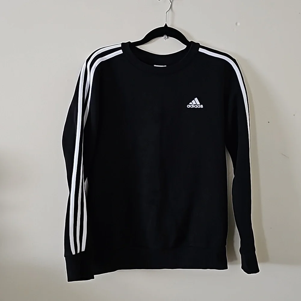 Adidas Men Pullover Sweatshirt Long Sleeve 3 Striped Size S